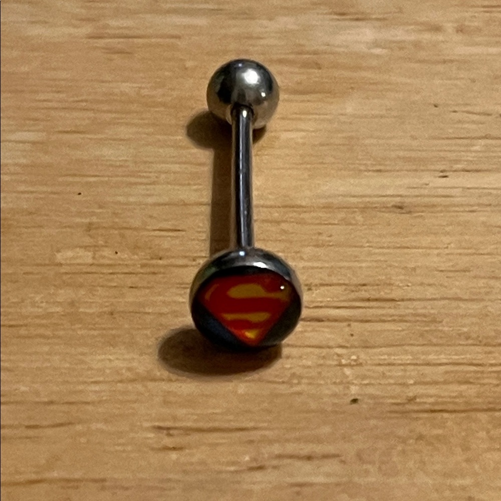 Superman Logo Barbell Piercing